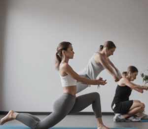 A group of women doing Tai chi