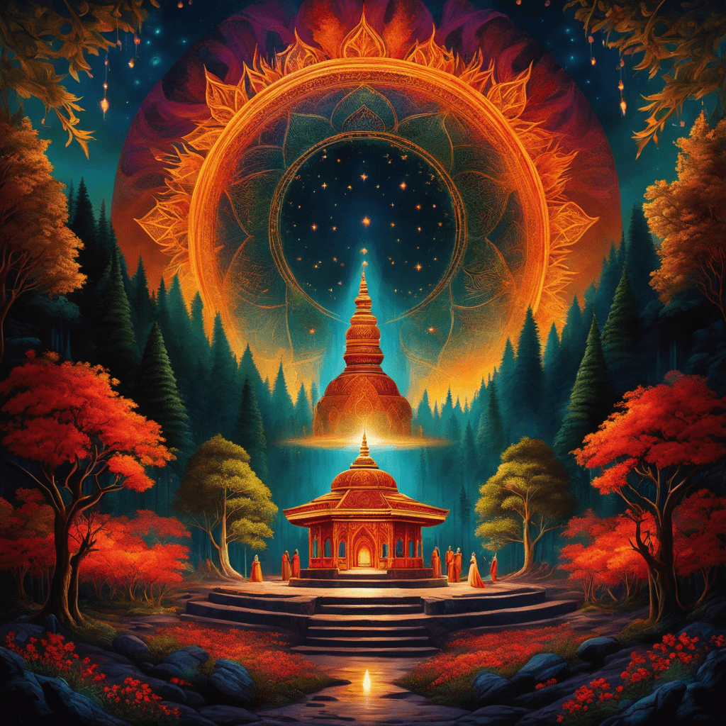 Image of a temple in a forest